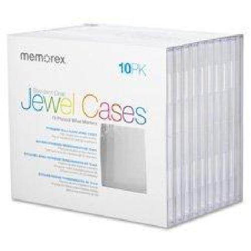 Memorex Standard CD Jewel Case, 10mm, 10/PK, Clear