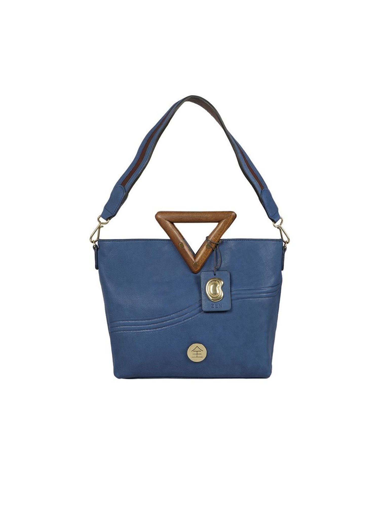 Hidesign Zen DAISHI 02 Blue Textured Medium Handbag