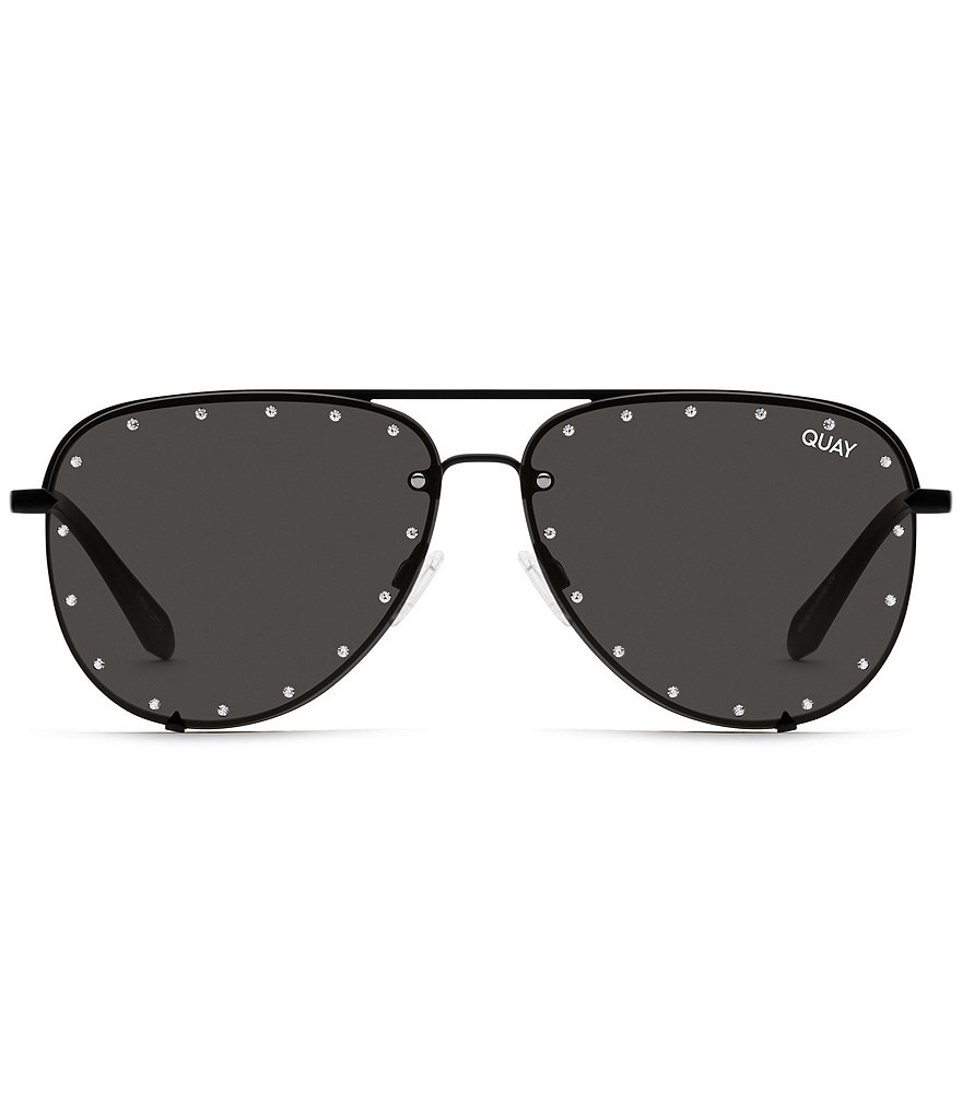 Quay Australia High Key Rhinestone Oversized 55mm Sunglasses