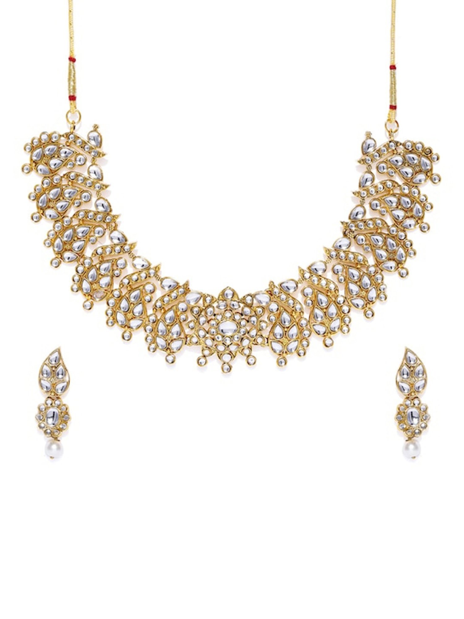 Aatmana Golden Necklace & Earring Set for Women