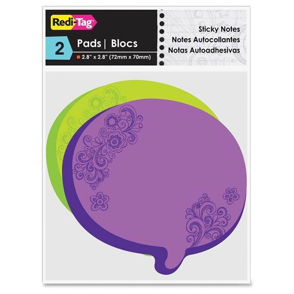Redi-Tag Pads,Neon Grn/Purple,Ast 22102