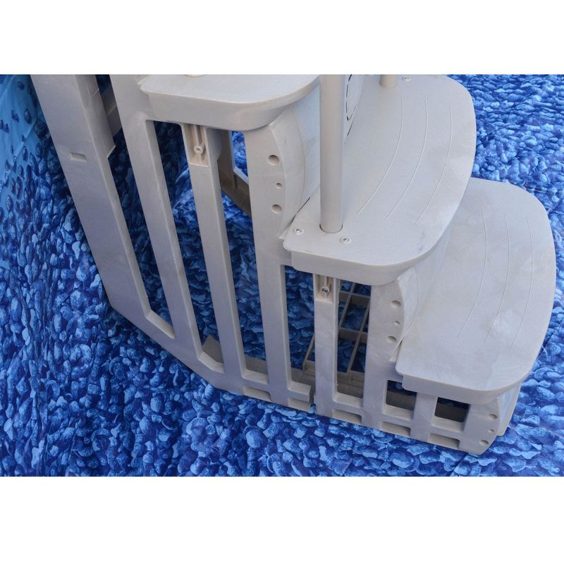 Main Access Smart Step 24 Inch Wide Swimming Pool Entrance w/ Hand Rail Support