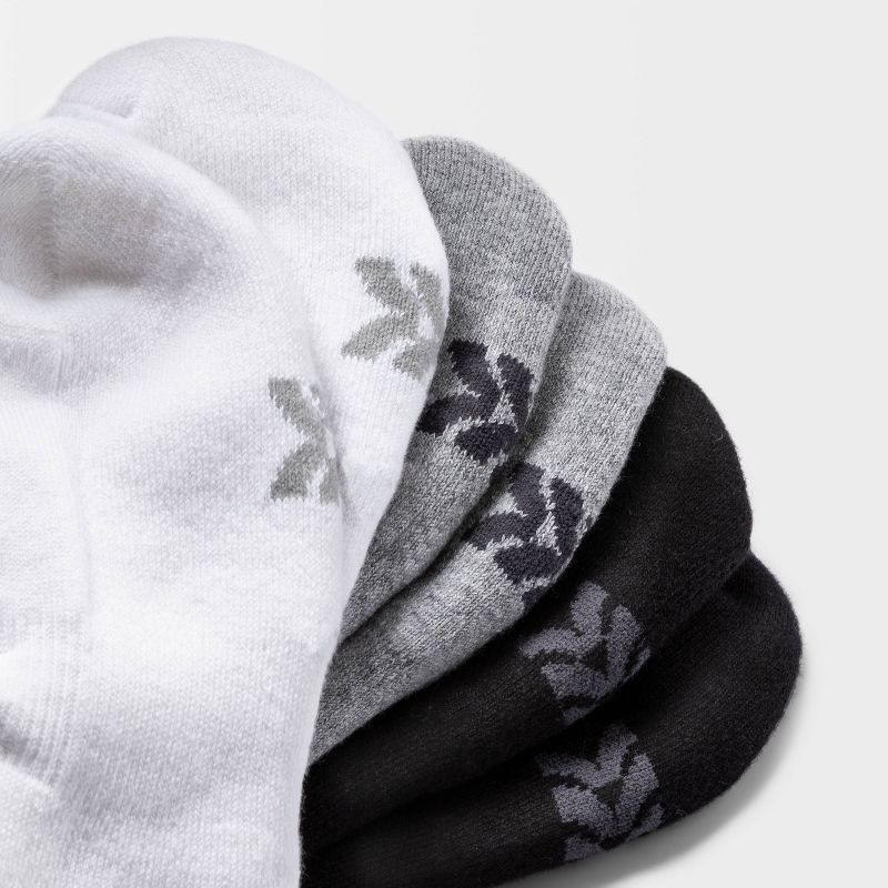 Women's Extended Size Cushioned 6pk Liner Athletic Socks - All in Motion™ - White/Heather Gray/Black 8-12