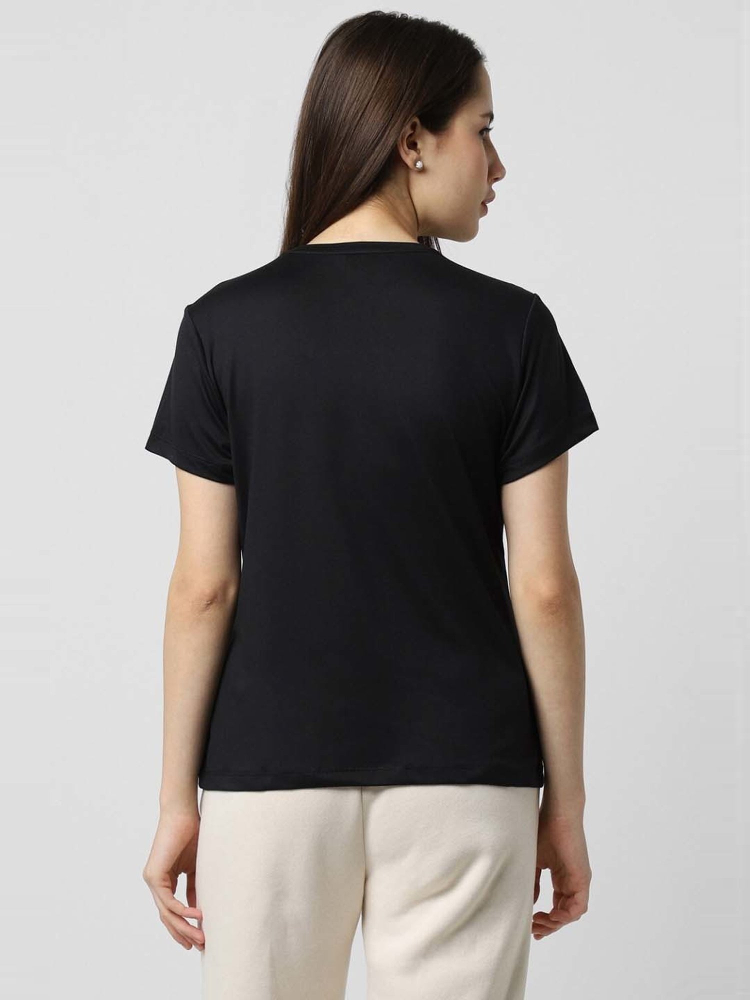 Van Heusen Black Printed T-Shirt