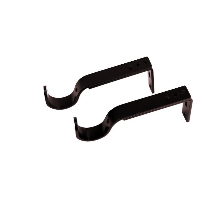 Set of 2 Drapery Rod Brackets Brown Brown - Versailles Home Fashions
