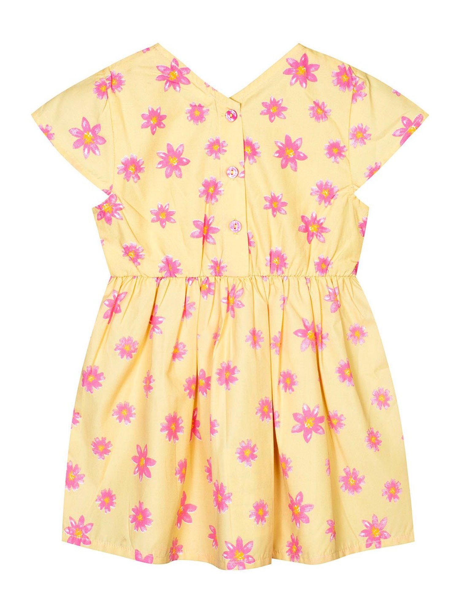 Budding Bees Kids Yellow Floral Print Dress