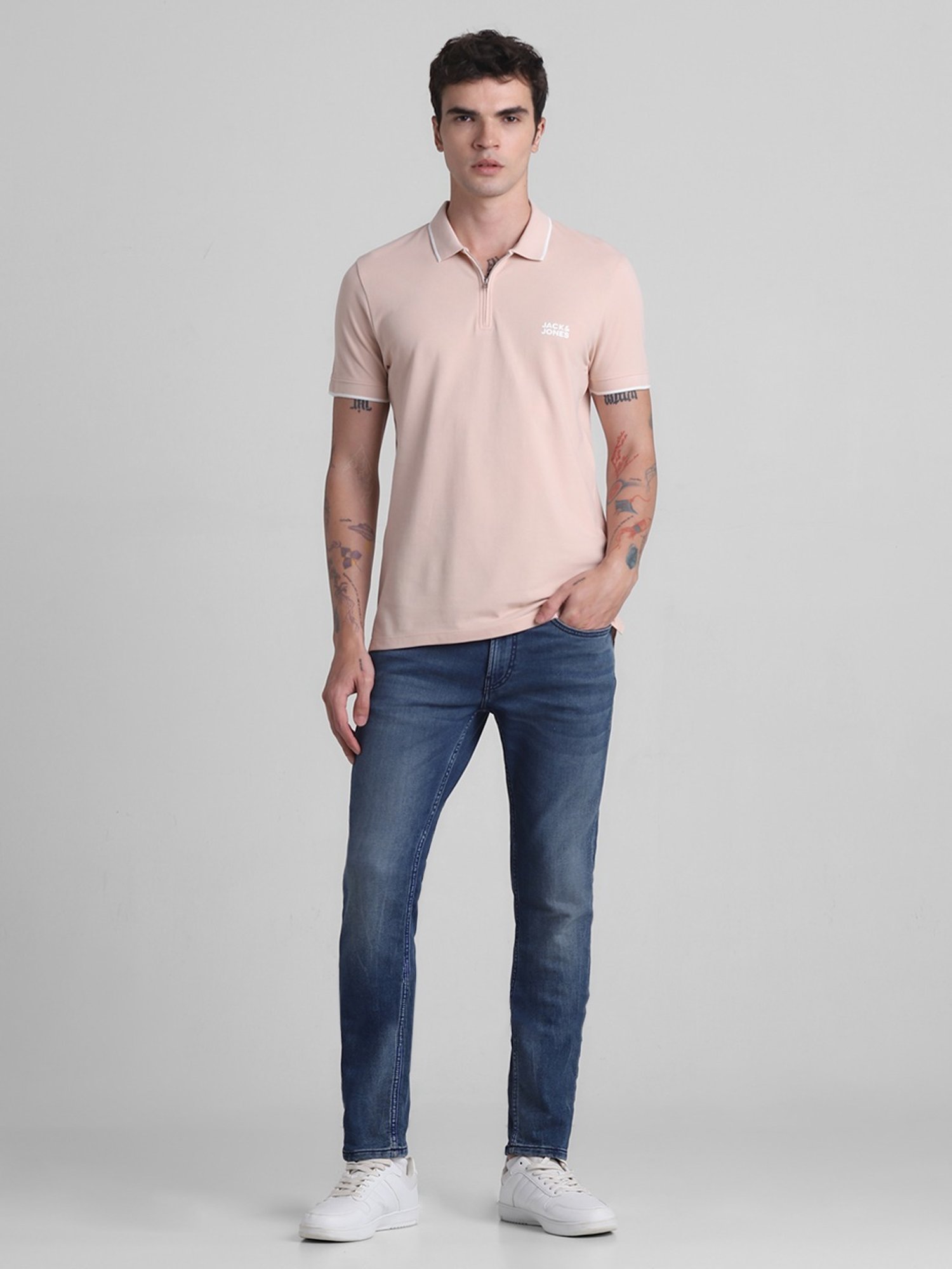 Jack & Jones Cameo Rose Cotton Slim Fit Polo T-Shirt