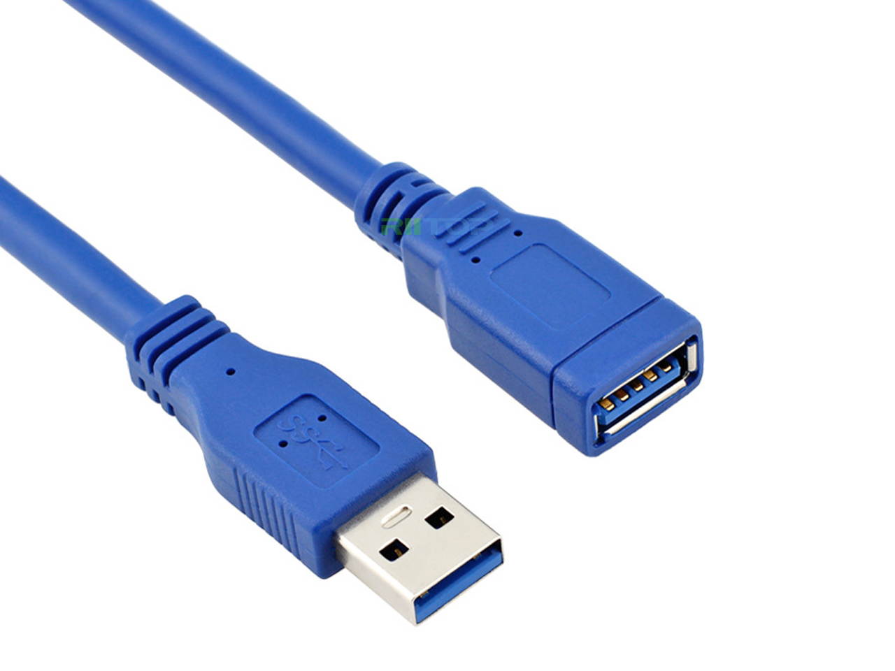 RIITOP Short USB 3.0 Extension Cable Type A Male to Female 1 Ft Feet in Blue (2Pack) Super Speed 5Gpbs