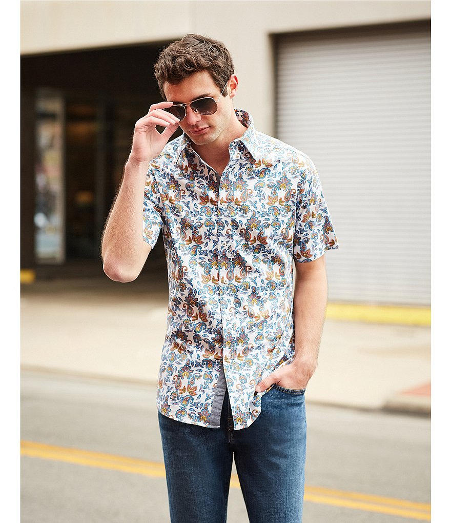 Visconti Multi-Color Polka Dot Long-Sleeve Woven Shirt