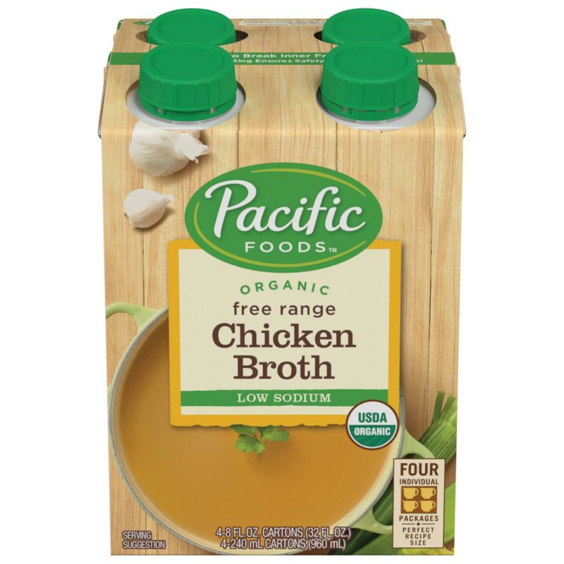 Pacific Foods Organic Low Sodium Chicken Broth 8oz/4ct