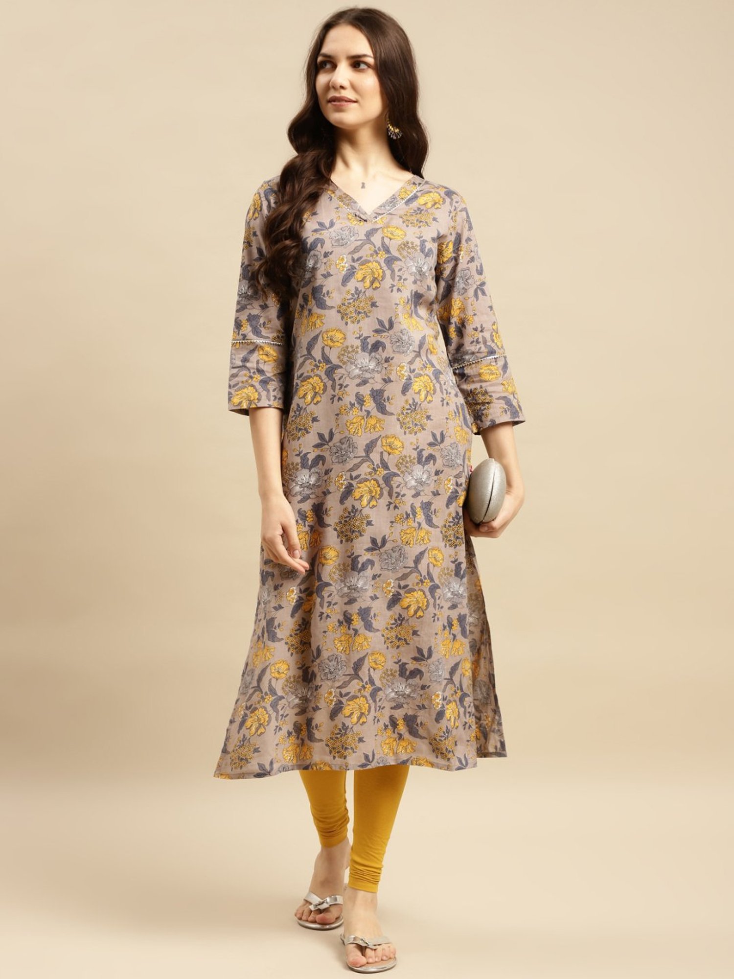 Rangita Mustard Cotton Leggings