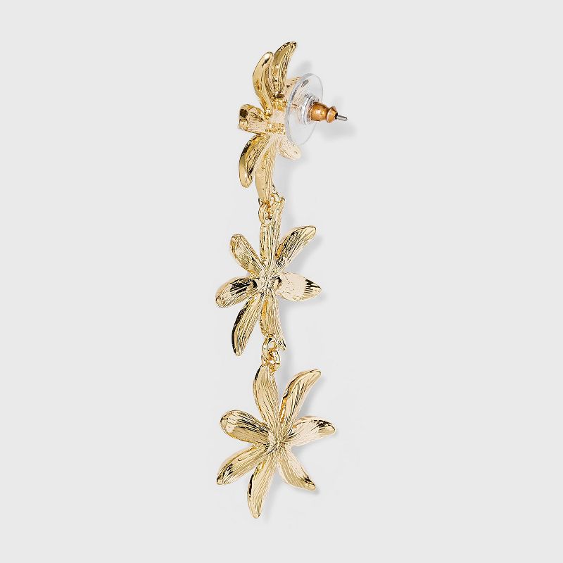 SUGARFIX by BaubleBar Stacked Flower Drop Earrings - Gold
