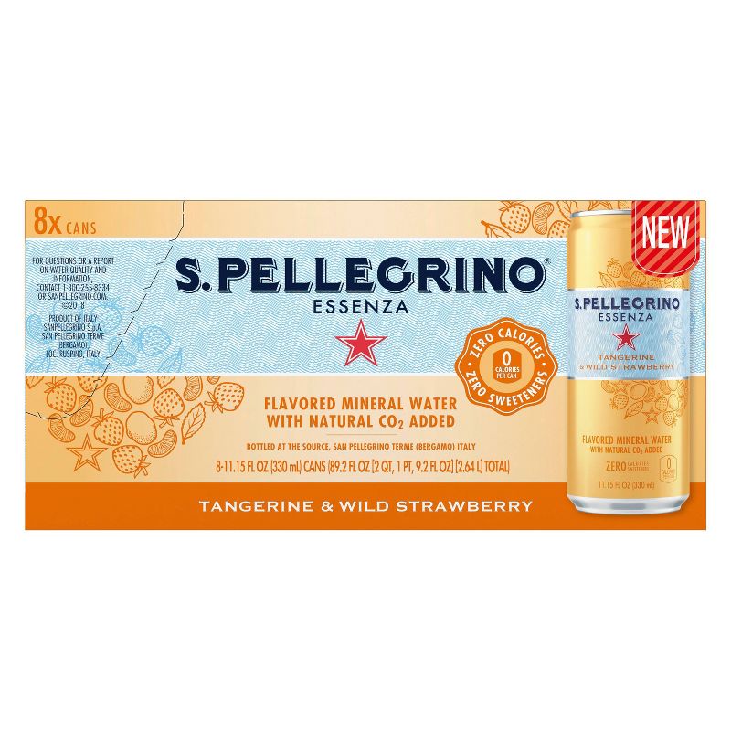 San Pellegrino Essenza Tangerine Strawberry Water - 8pk/11.15 fl oz Cans
