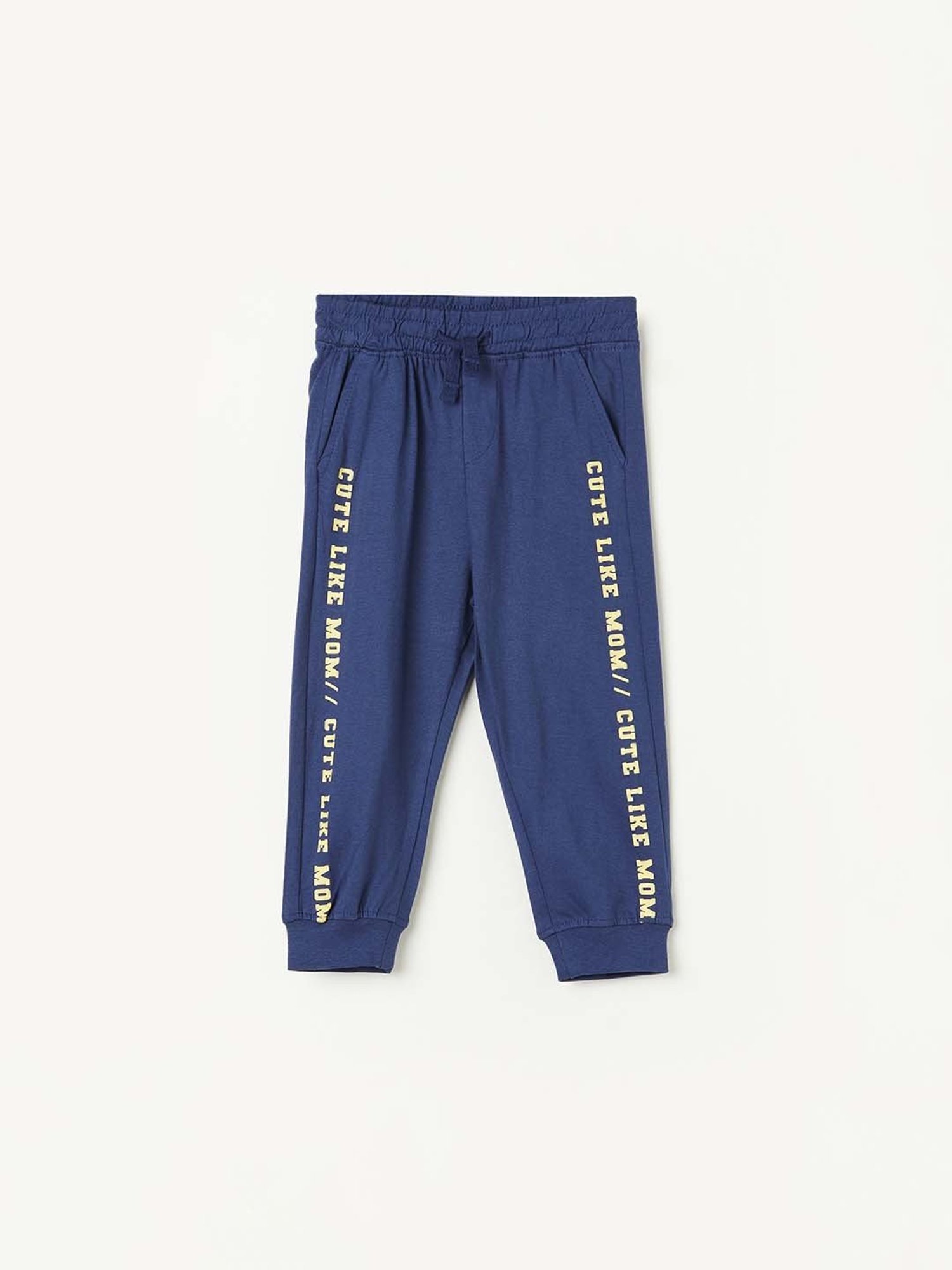 Juniors by Lifestyle Blue Cotton Printed Trackpants