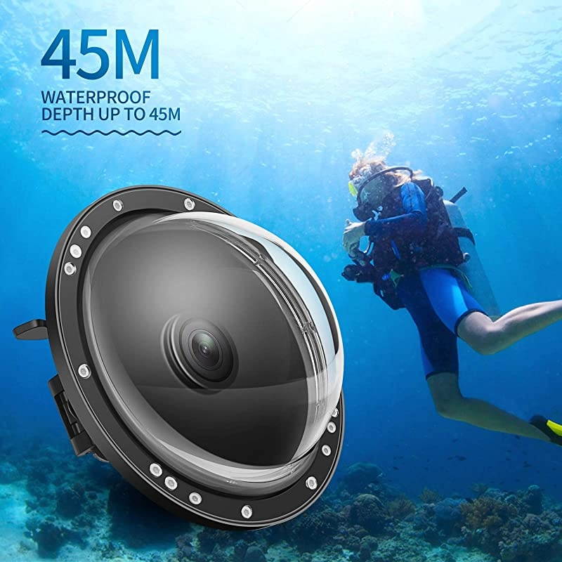 Underwater Dome for DJI OSMO Action Camera Dual Handheld Tray Dome Port Housing Case Up to 45m147ft Waterproof Diving Photography Accessories