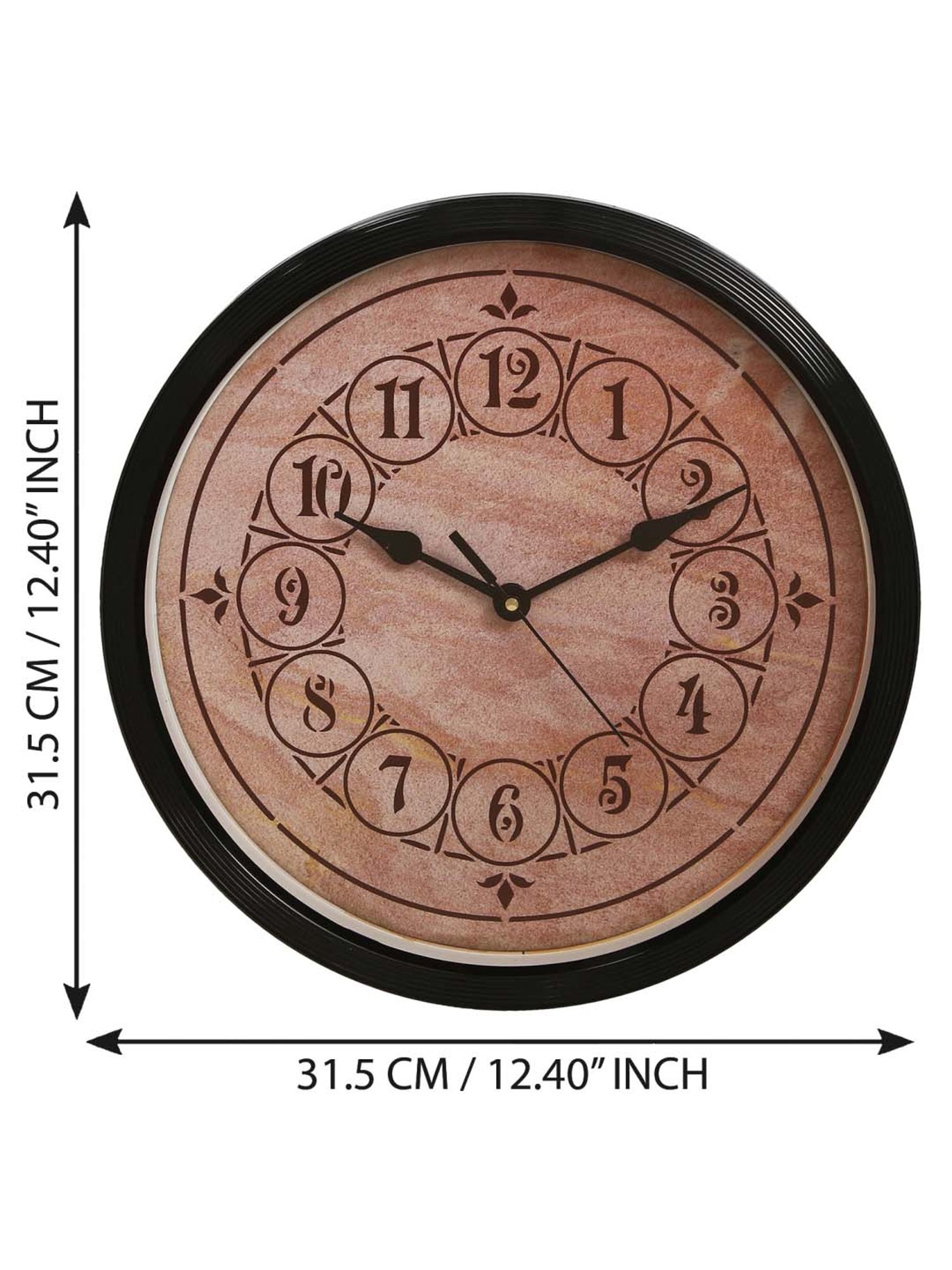 eCraftIndia Designer Round Analog Black Wall Clock
