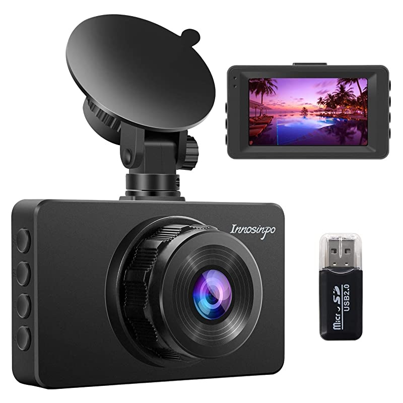 Cam 2021 New Model 1080P FHD DVR Car Driving Recorder 3 Inch LCD Screen 170&deg; Wide Angle GSensor Parking Monitor Loop Recording WDR with Night Vision Motion Detection