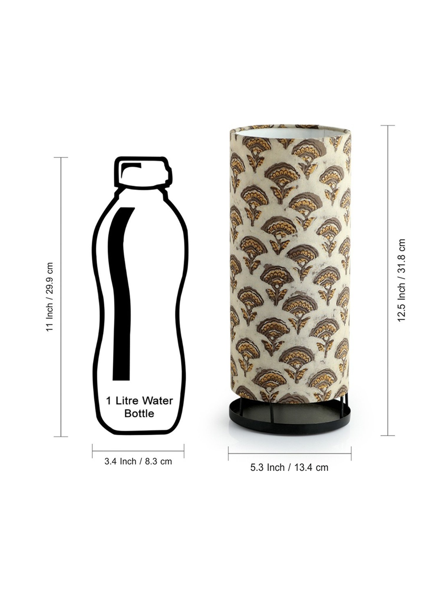 ExclusiveLane Heritage Floral Multicolor Iron Decorative Table Lamp