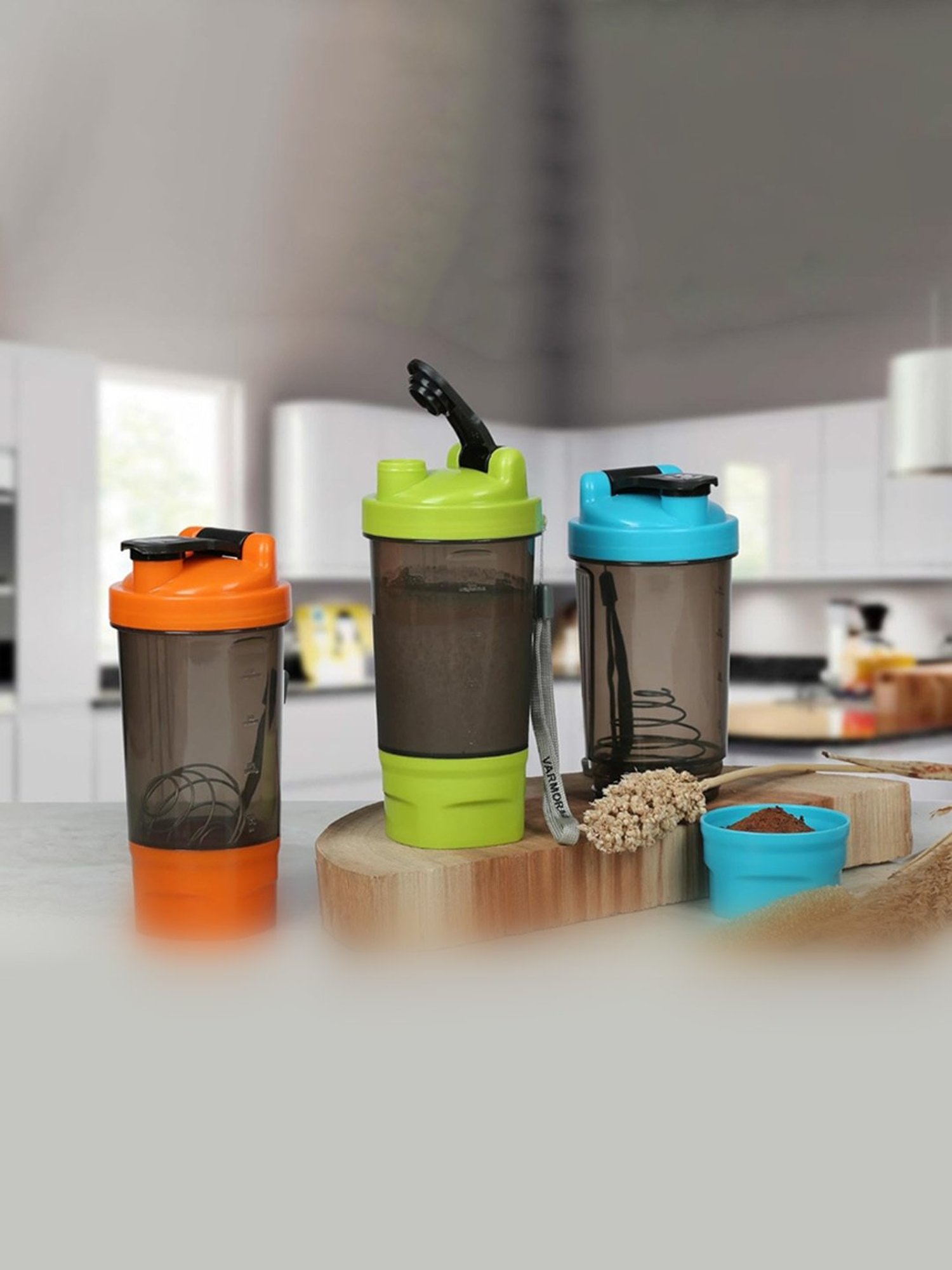 Varmora Blue Plastic Protein and Gym Shaker - 575 ml
