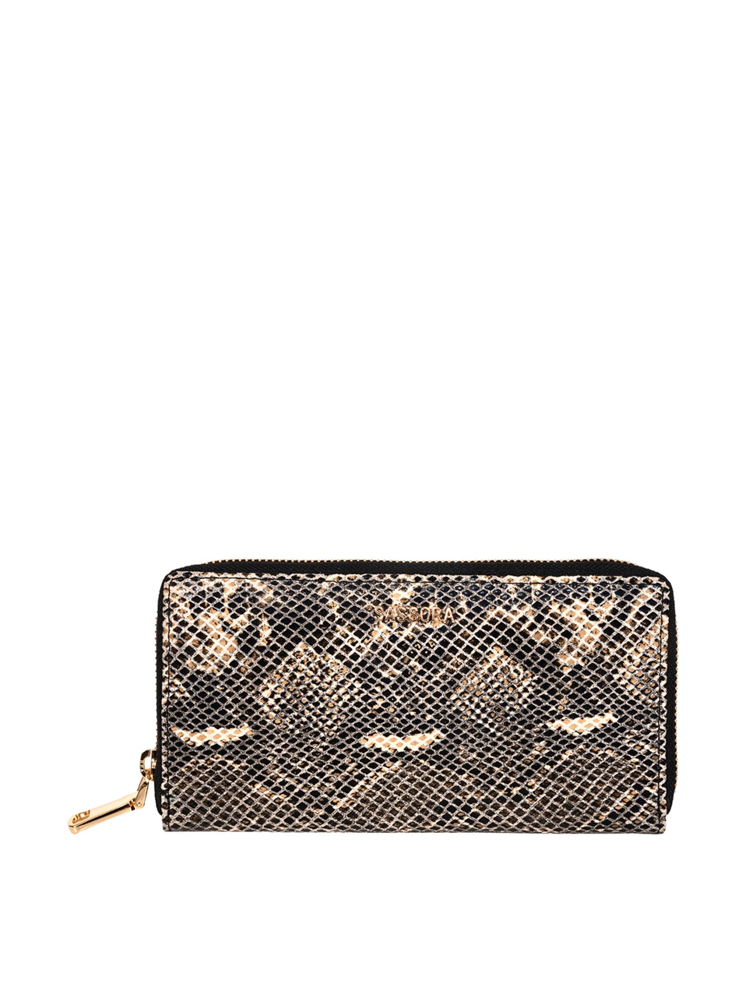 SASSORA Beige Textured Rfid Wallet for Women