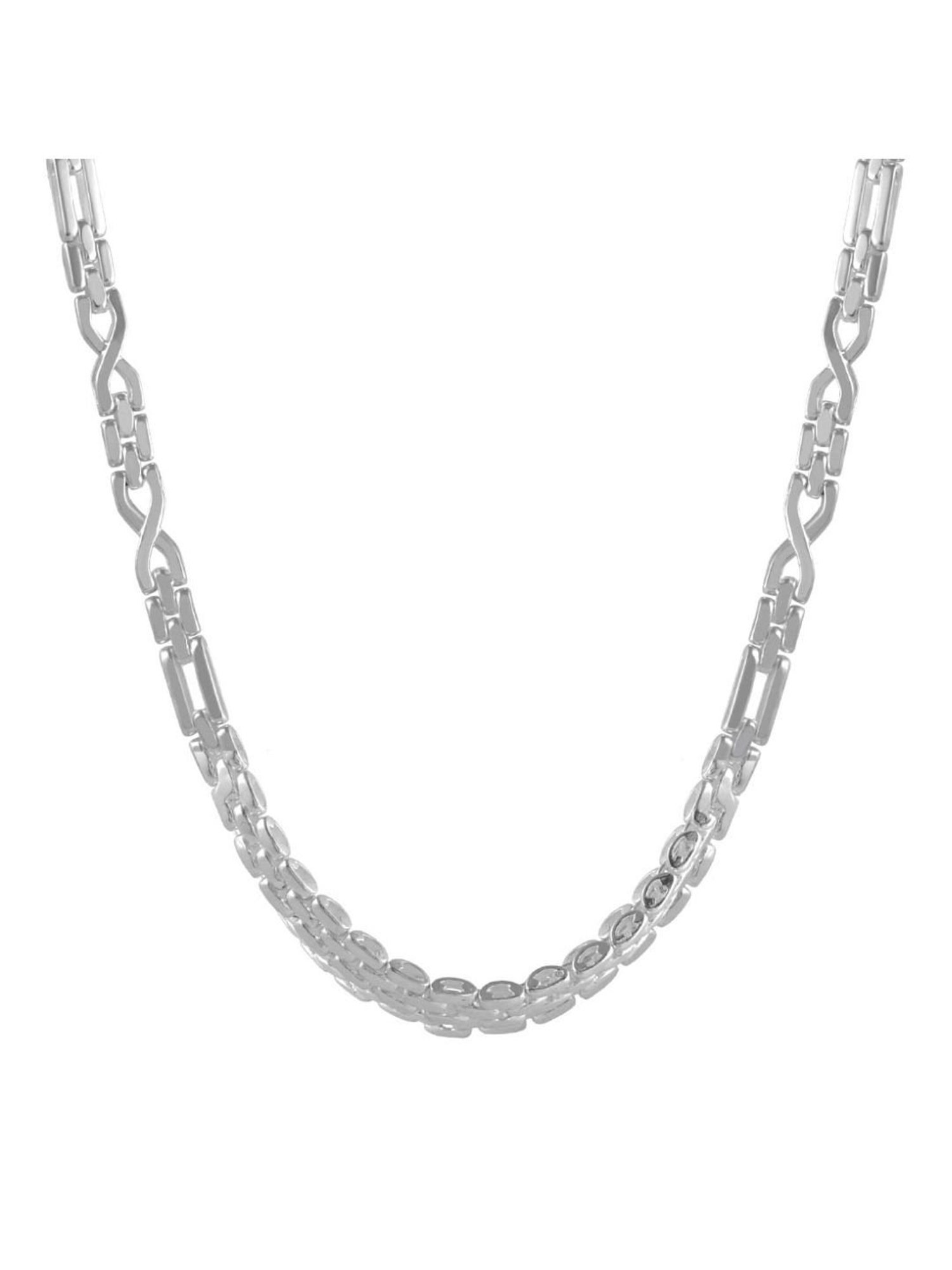 Rihi by P.C. Chandra Jewellers 92.5 Sterling Silver Figaro Chain for Men & Boys