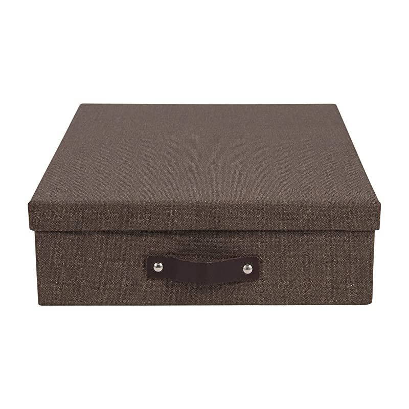 Oskar Canvas Fiberboard Document Letter Box 33 x 102 x 138 in Dark Brown