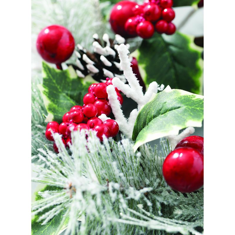 Sullivans Berry & Pine Artificial Mini Wreath 10"H Green