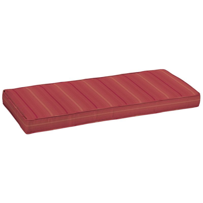 Acrylic Stripe Outdoor Bench Cushion Coral Red - Arden Selections