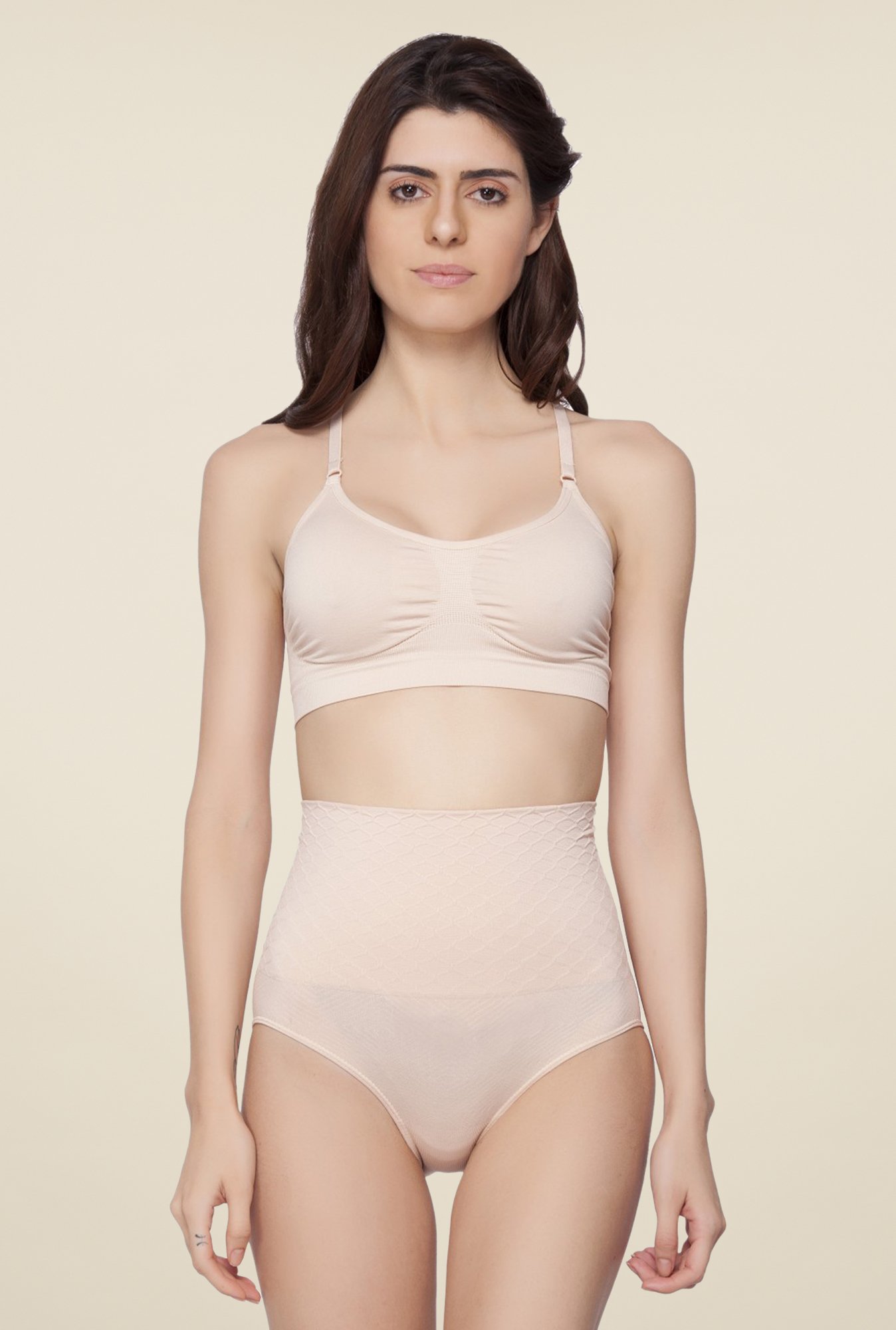 C9 Beige Self Print Shapewear Bottom