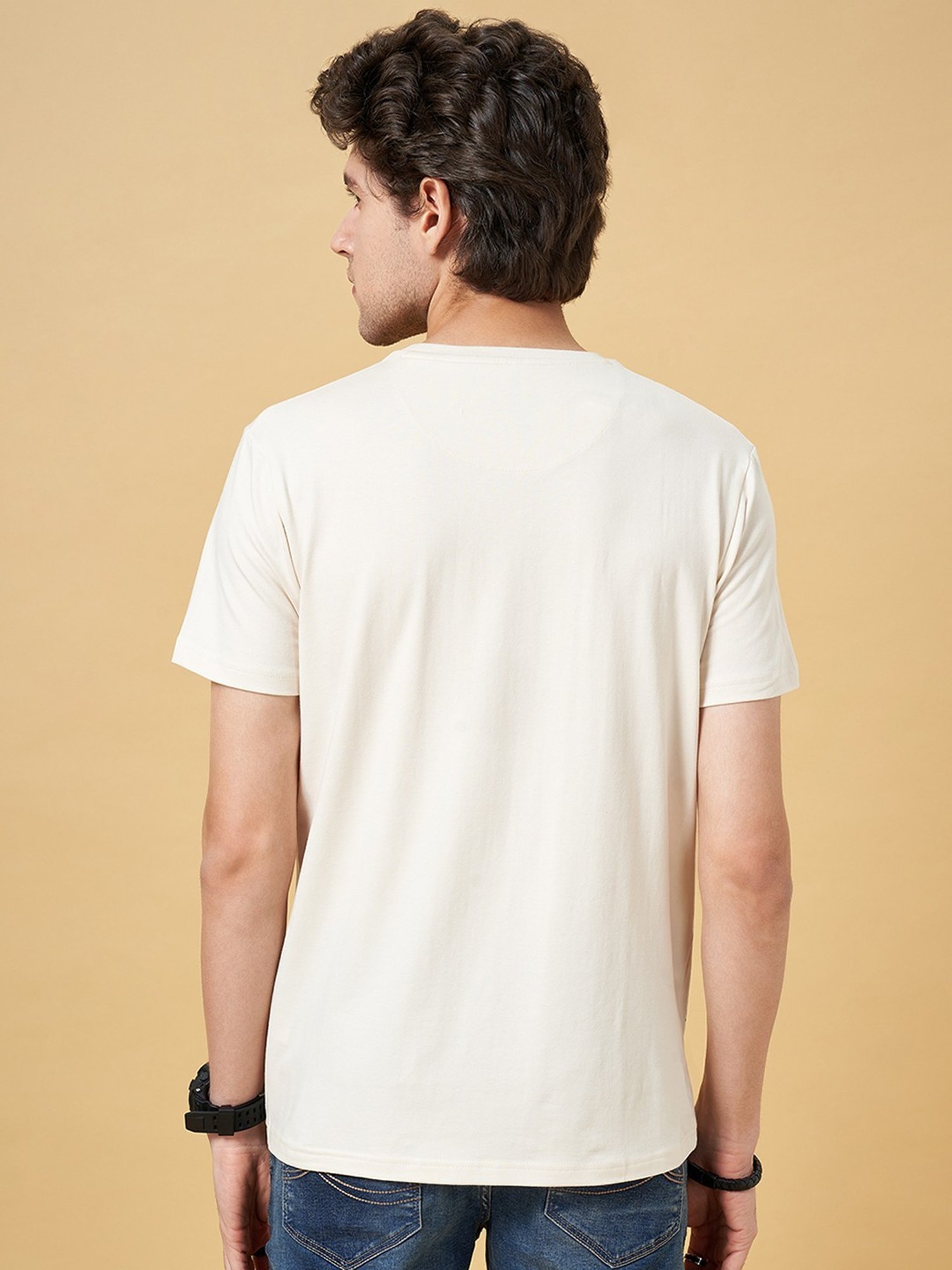 SF Jeans by Pantaloons Sandshell Cotton Slim Fit Printed T-Shirt