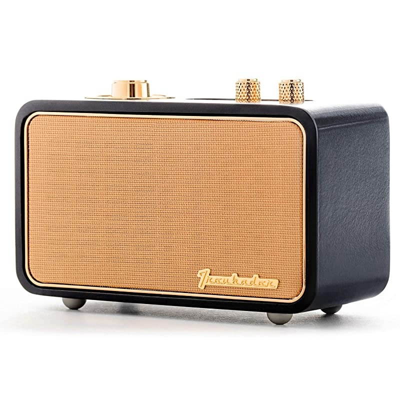 Bluetooth Speaker for iPhone Samsung Huawei TRENBADERCOM Bluetooth Speaker Wireless for Home Office Travel and Outdoor Wooden Vintage Style Customizable Christmas Souvenir Mic