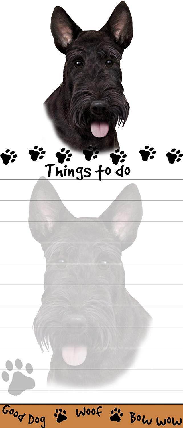 Scottie Magnetic List Pads Uniquely Shaped Sticky Notepad Measures 8.5 by 3.5 Inches