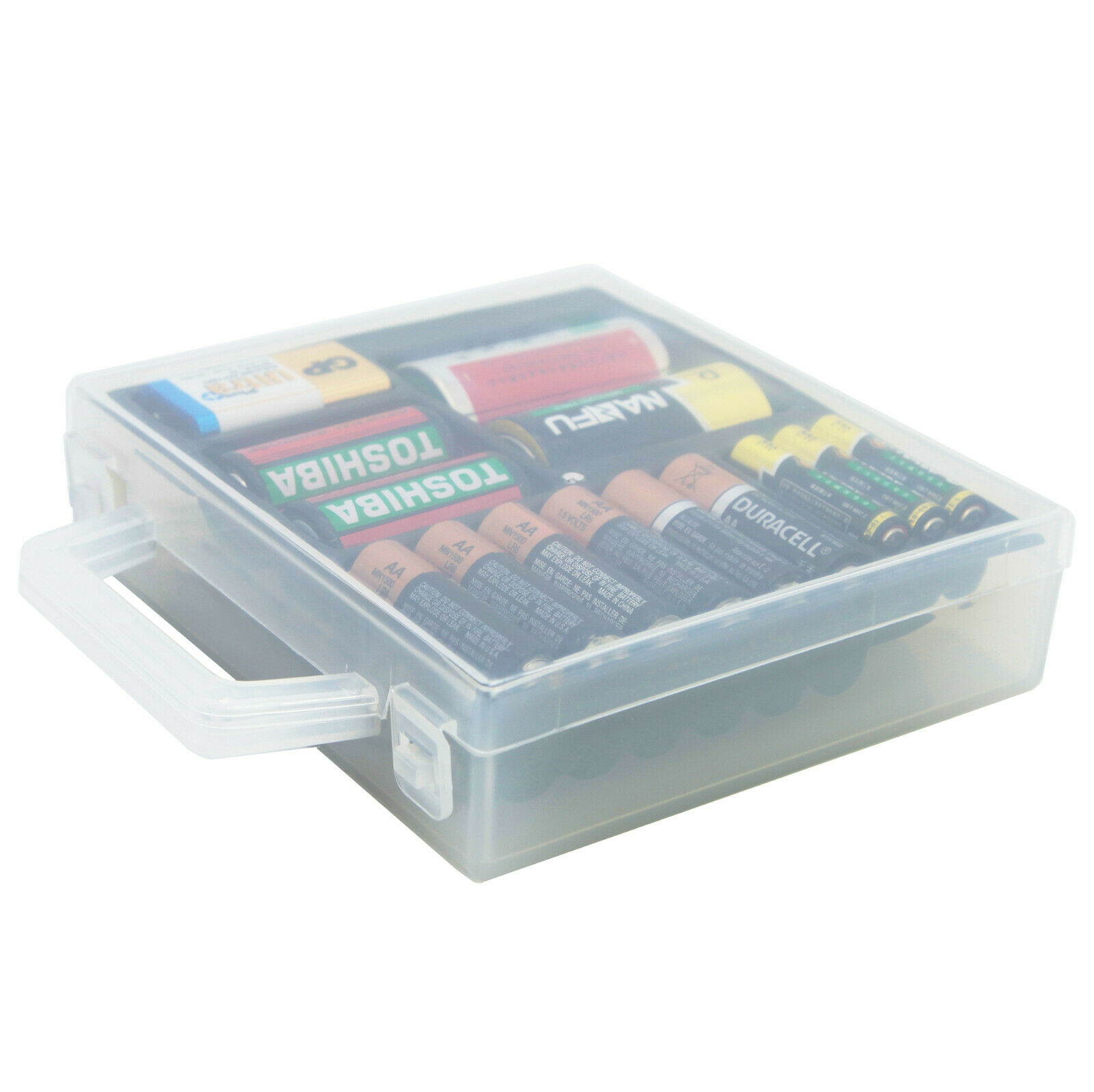 Battery Organizer Storage Case for AA AAA C D 9V Battery Container Holder Box