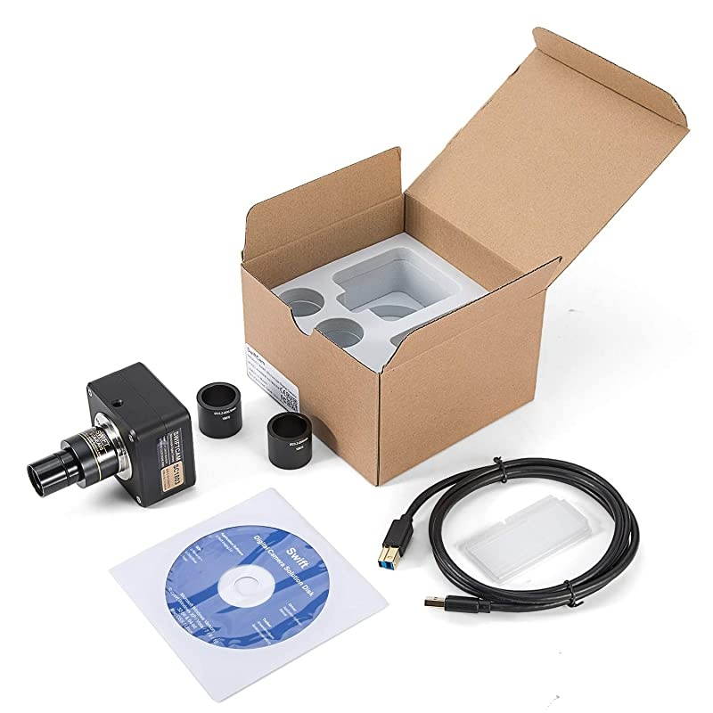 cam 18 Megapixel Camera for Microscopes, with Reduction Lens, Calibration Kit, Eyetube Adapters, and USB 3.0 Cable, Compatible with Windows/Mac/Linux