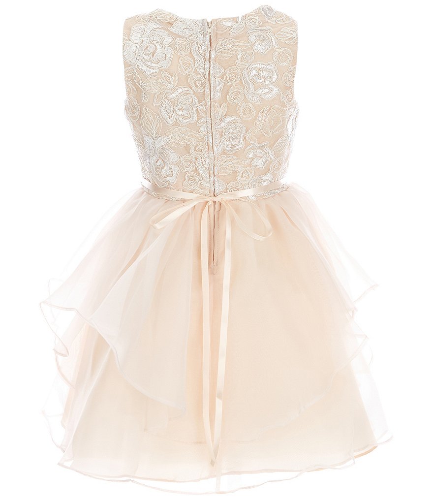 Bonnie Jean Big Girls 7-16 Sequin/Ombre Handkerchief-Hem Dress