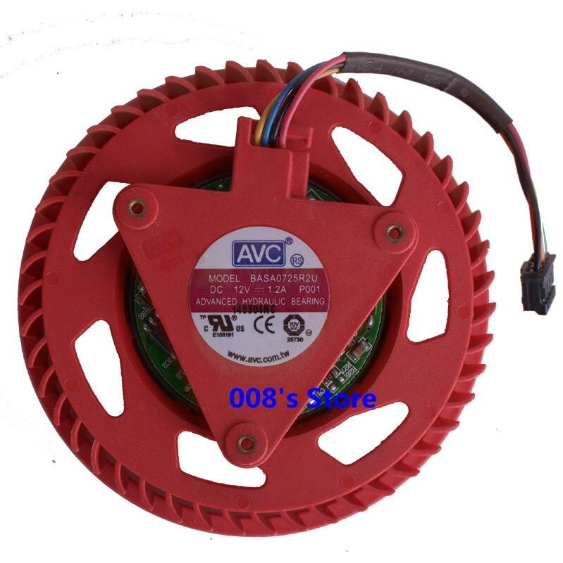 New GPU Cooler Fan For ATI HD4870 HD4890 HD5850 HD5870 HD5970 HD5770 BASA0725R2U DC 12V 1.2A P001 Graphics Card Cooling