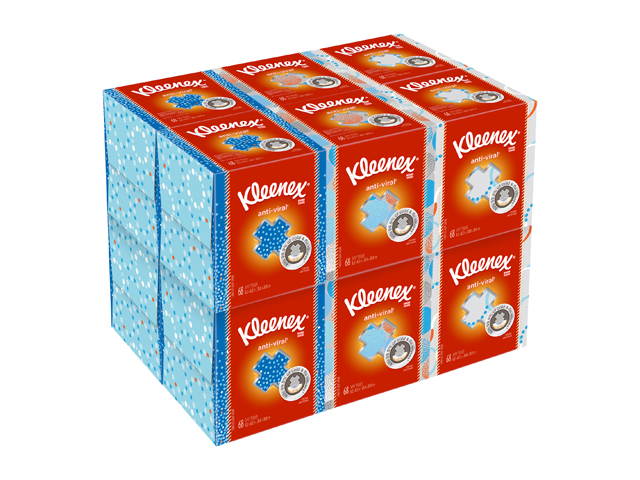 Kleenex Professional Anti-Viral Facial Tissue Cube for Business (21286), White, 3 Boxes / Bundle, 4 Bundles / Case, 12 Boxes / Case