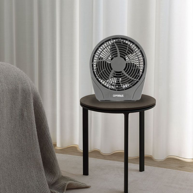Optimus 9 in. Stylish 3 Speed Personal Fan in Gray