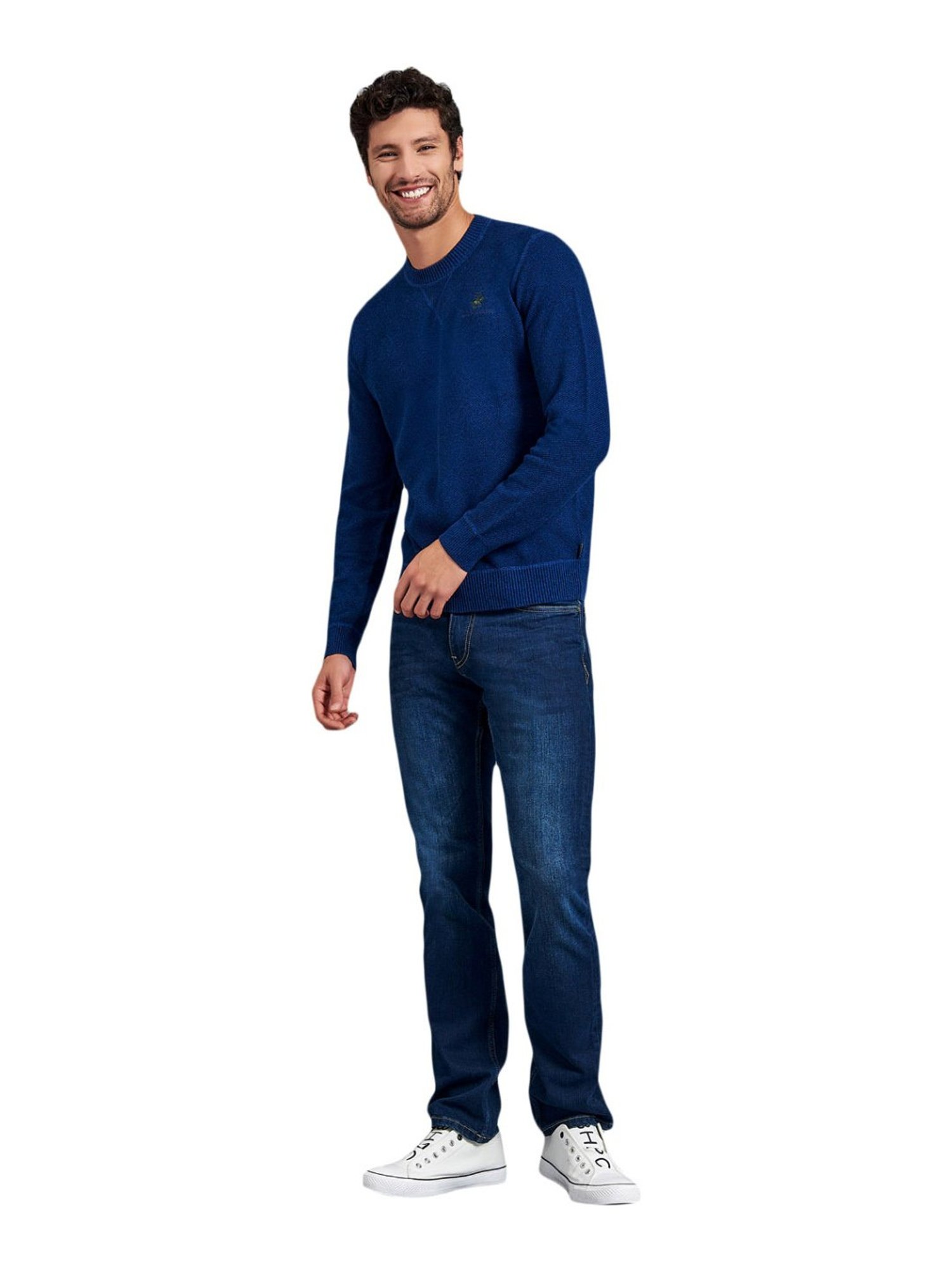 Beverly Hills Polo Club Navy Cotton Regular Fit Sweater