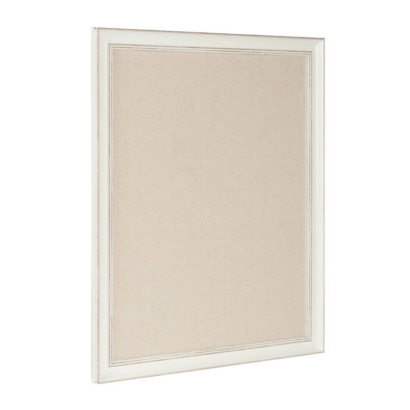 23" x 29" Macon Framed Linen Fabric Pinboard White - Kate and Laurel