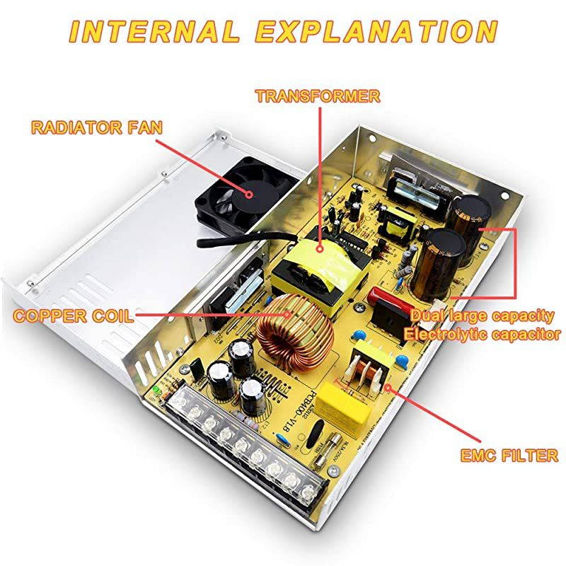 DC Power Supply 30A AC 96V240V Converter Adapter Universal Regulated Switching Power Supply olt 360W LED Power Supply for LED StripCCTV Radio Computer Project 30A 360W