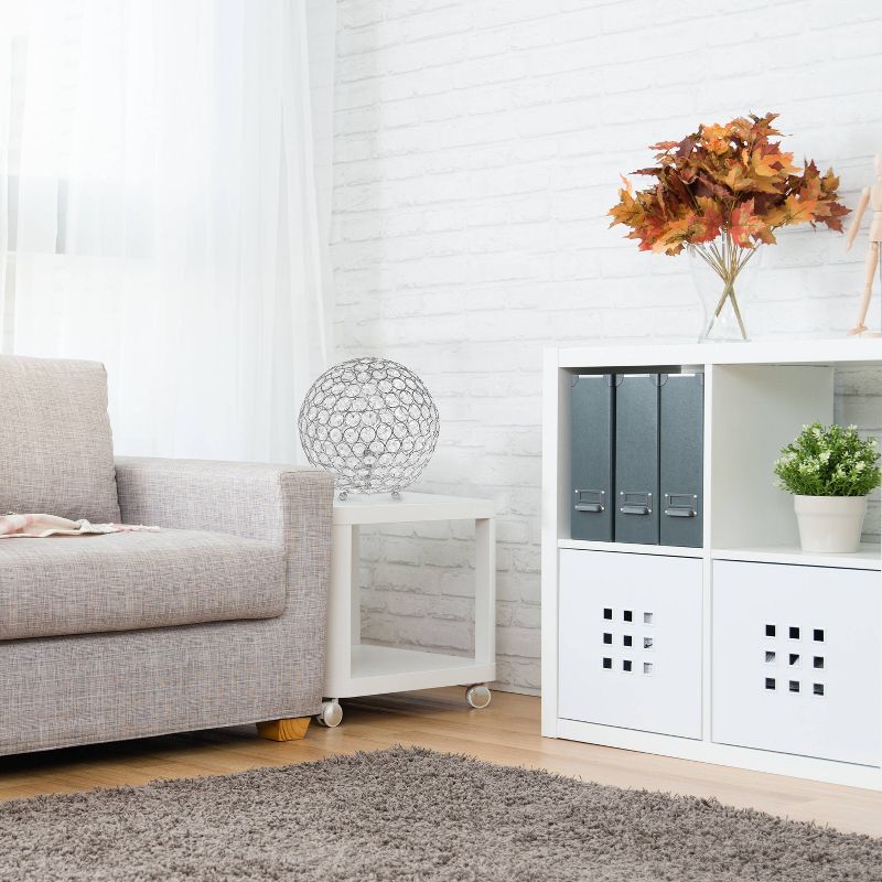 10" Elipse Crystal Ball Sequin Table Lamp Chrome - Elegant Designs