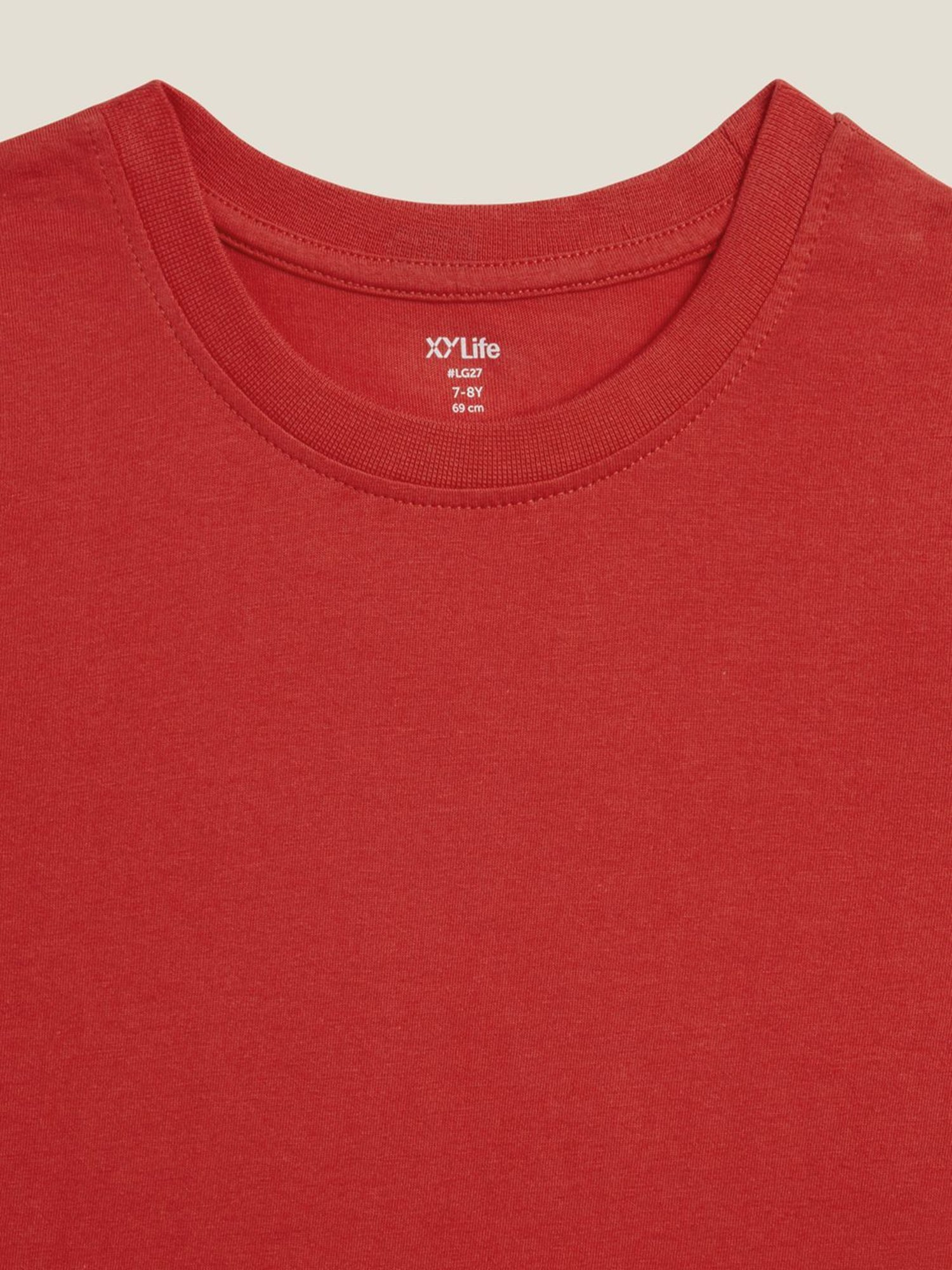 XY Life Kids Red Cotton Printed T-Shirt