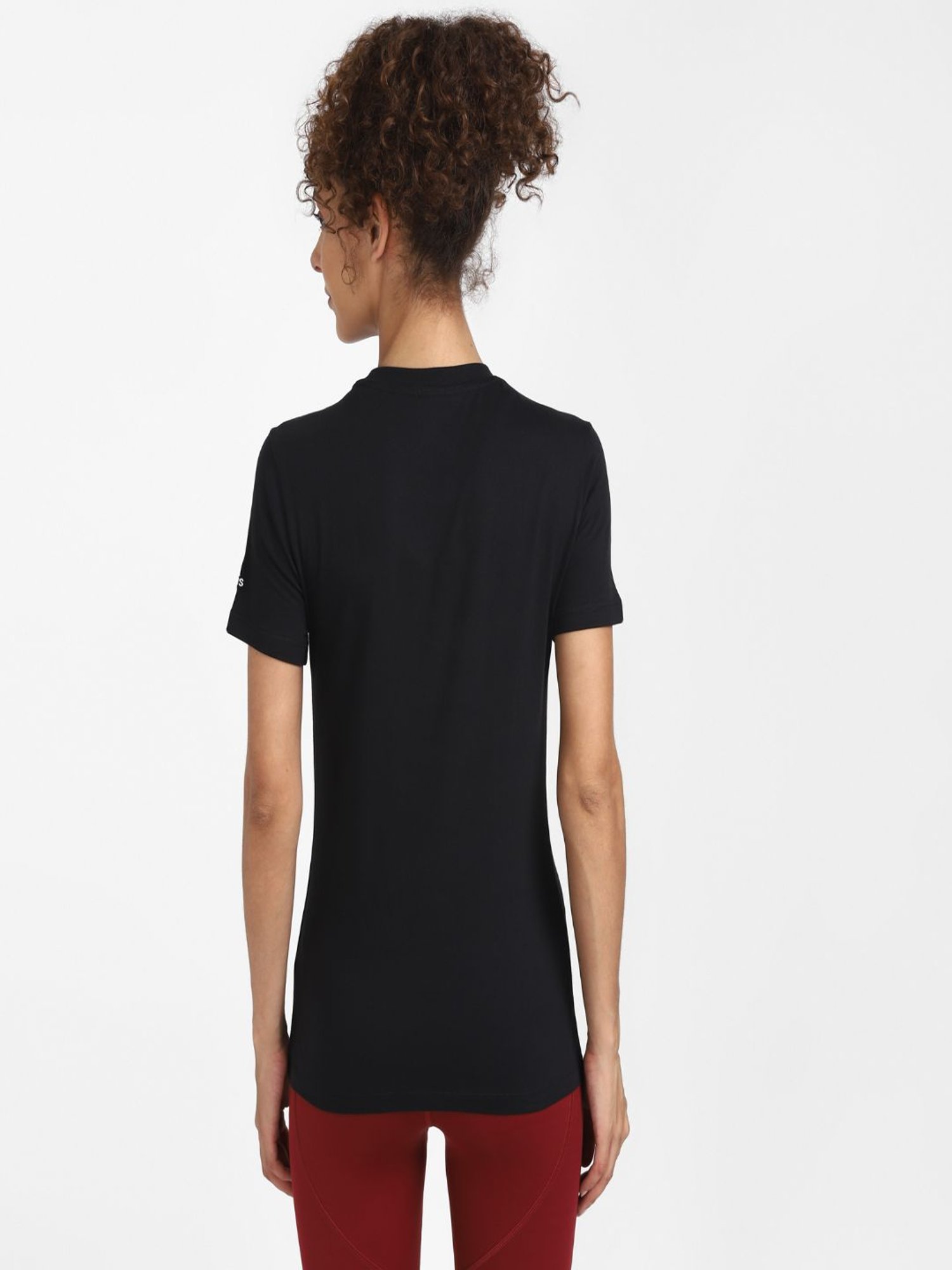 Adidas Black Graphic Print W LIN T-Shirt