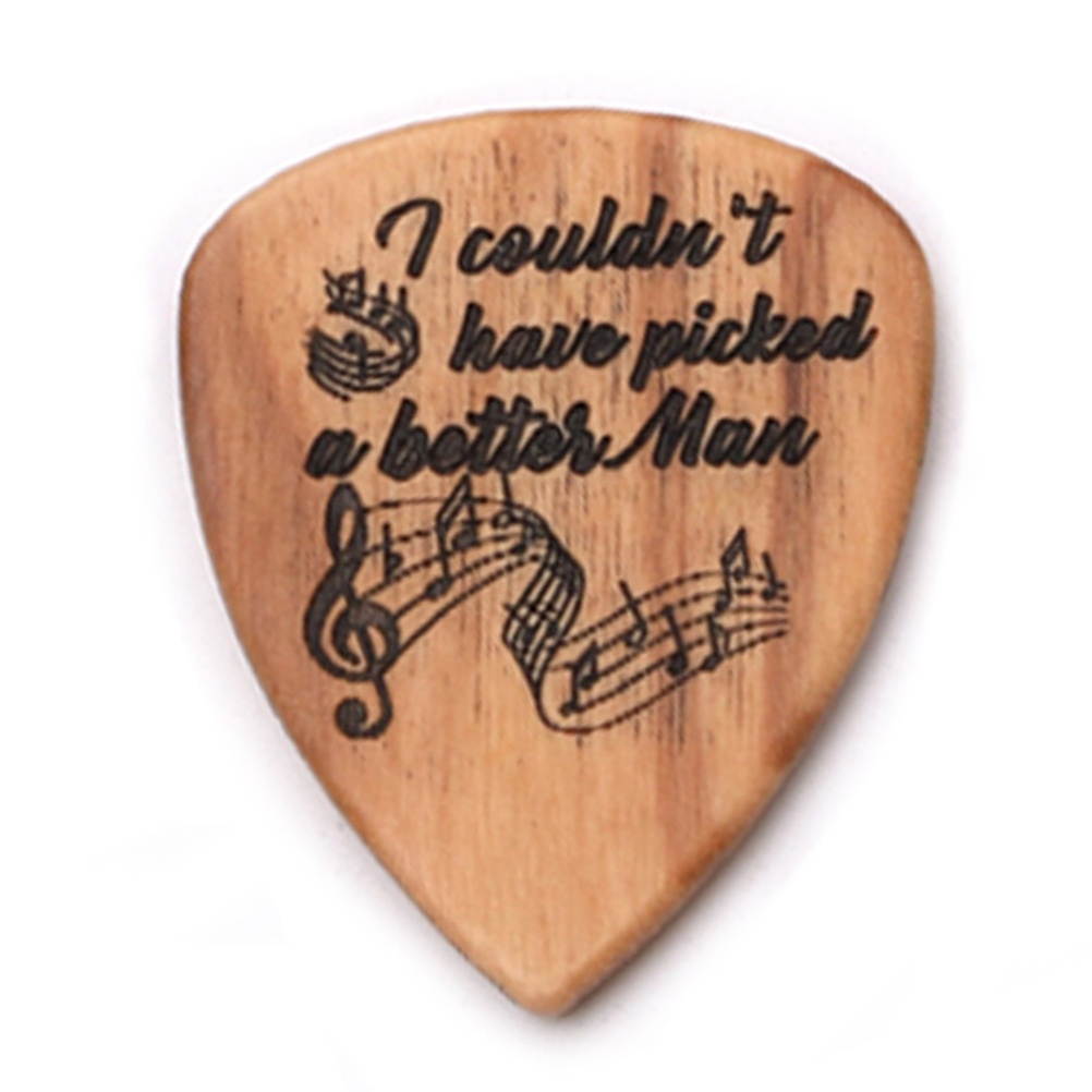 1 Set/3 Pcs Guitar-Shaped Case Guitar Pick Box Guitar Pickup Accessories Wooden Guitar Pick Collection Holder Storage Box (Box and 2 Pcs Pick, Logo Style)
