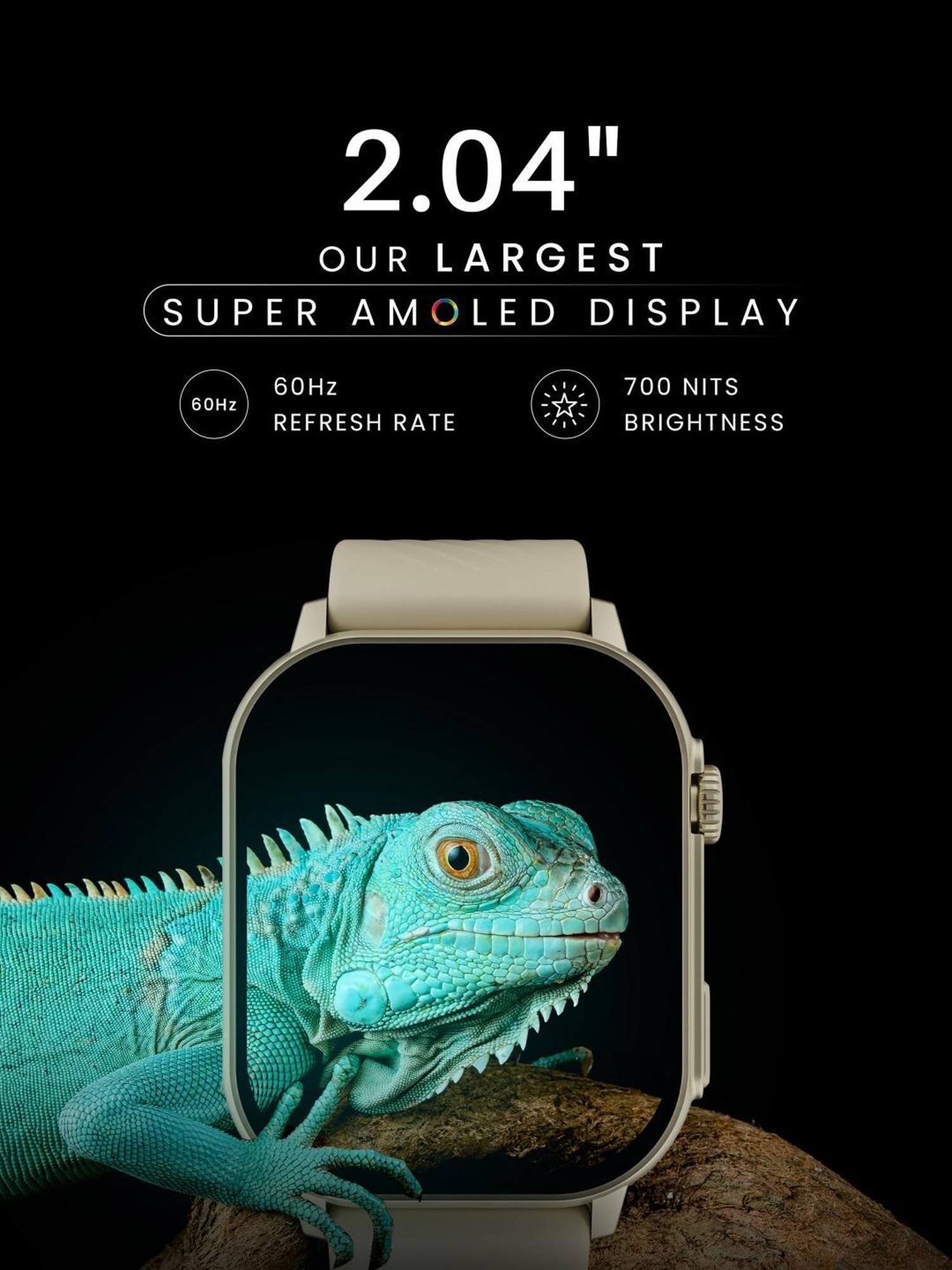 Hammer Arctic BT Calling Smartwatch with 2.04 inch SUPER AMOLED  Display (Champagne Gold)