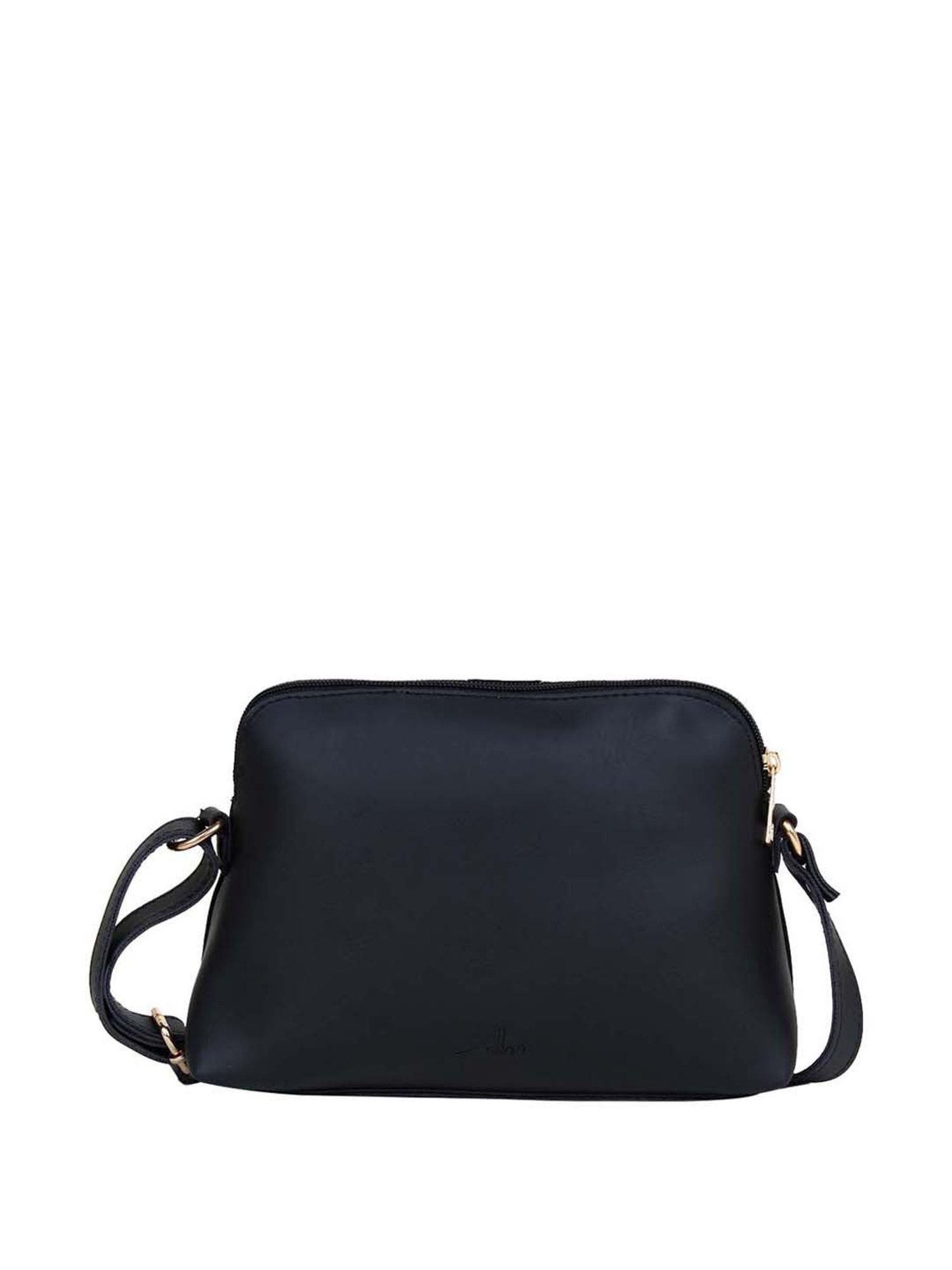 Yelloe Black & Navy Solid Small Sling Handbag