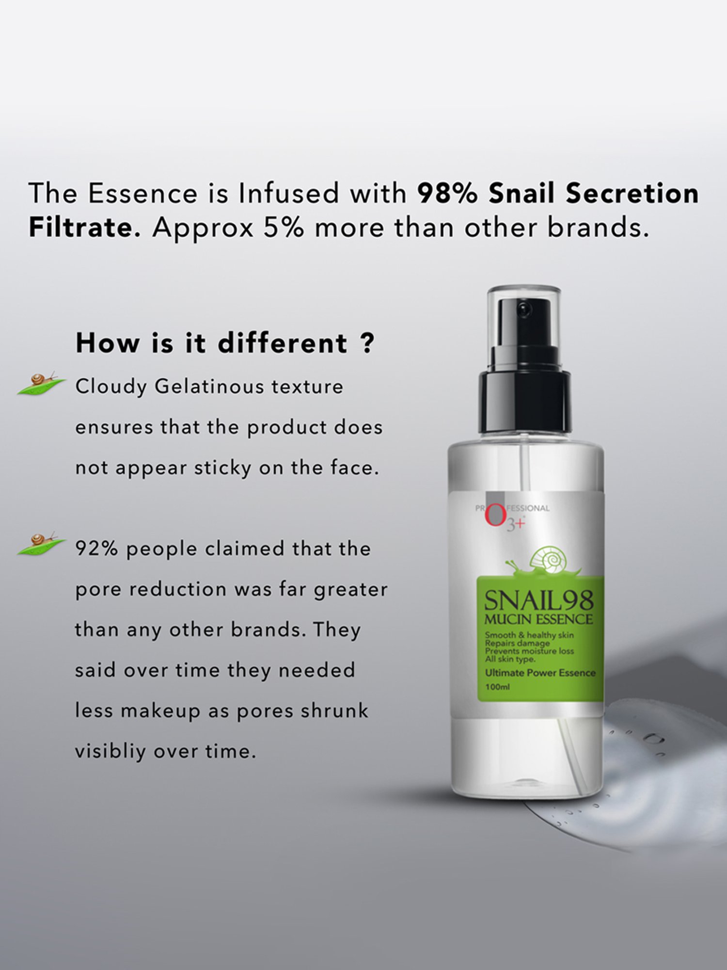 O3+ Professional Snail Mucin Serum - 100 ml