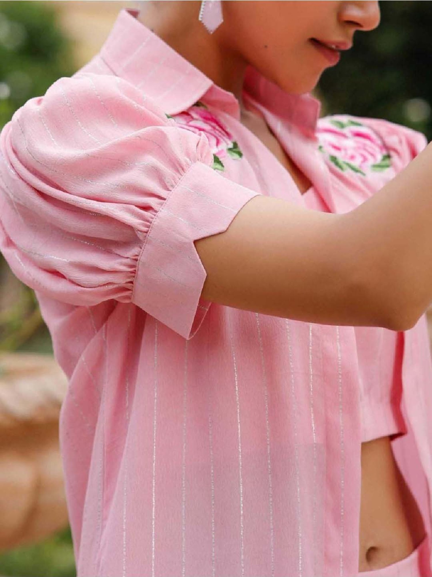 Artagai Midnight Navy Elevated Basics Co-Ord Set With Notch Collar Top And Straight Pants