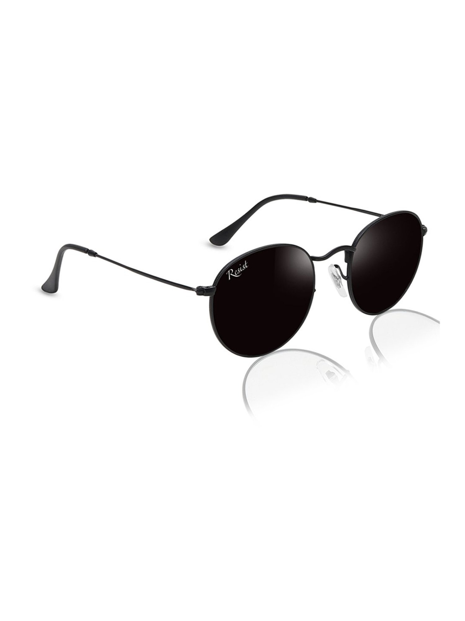 Resist Eyewear Black Round UV Protection Unisex Sunglasses